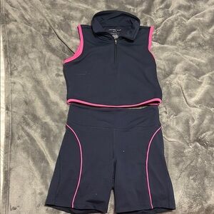 Navy and Pink Matching Athletic Set